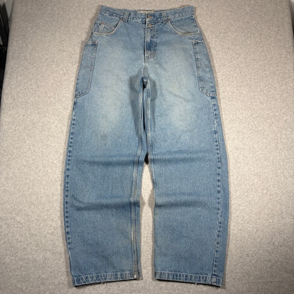 CORNICHE Baggy Big Pocket Jeans Men's 34x34 (Fits 32x32) Blue Light Wash
